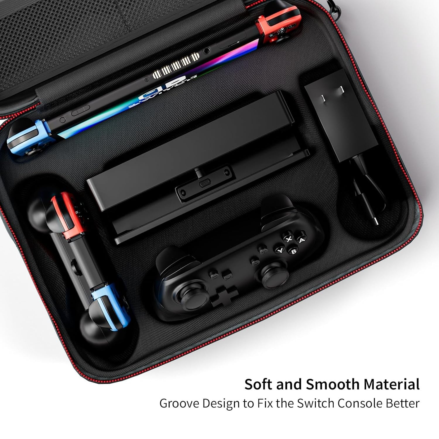 Switch Case for Nintendo Switch and Switch OLED Model, Portable Full Protection Carrying Travel Bag with 18 Game Cards Storage for Switch Console Pro Controller Accessories Green