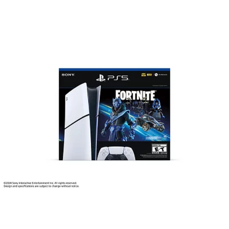 Sony Playstation 5 Console Slim Digital Edition, Fortnite Cobalt Star Bundle, 1TB