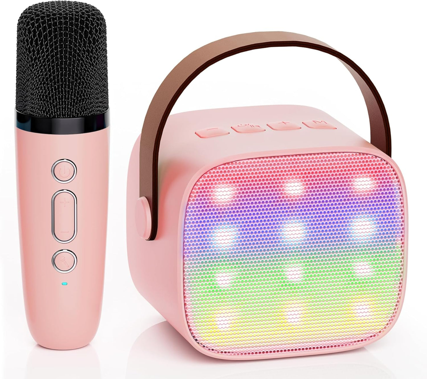 Mini Kids Karaoke Machine, Portable Bluetooth Speaker with Wireless Microphone, Christmas Kids Toys Gifts for Girls 4, 5, 6, 7, 8, 9, 10 +Year Old (Lightpink 1 Mic)