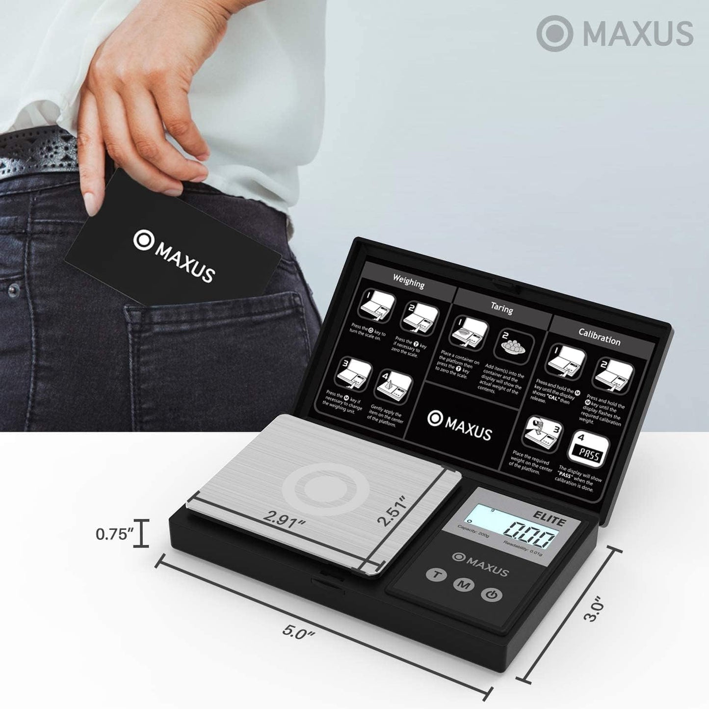 Precision Pocket Scale 500G X 0.01G, Digital Gram Scale with Tray, Small Food Scale, Jewelry Scale, Ounces Grains Scale with Backlit LCD