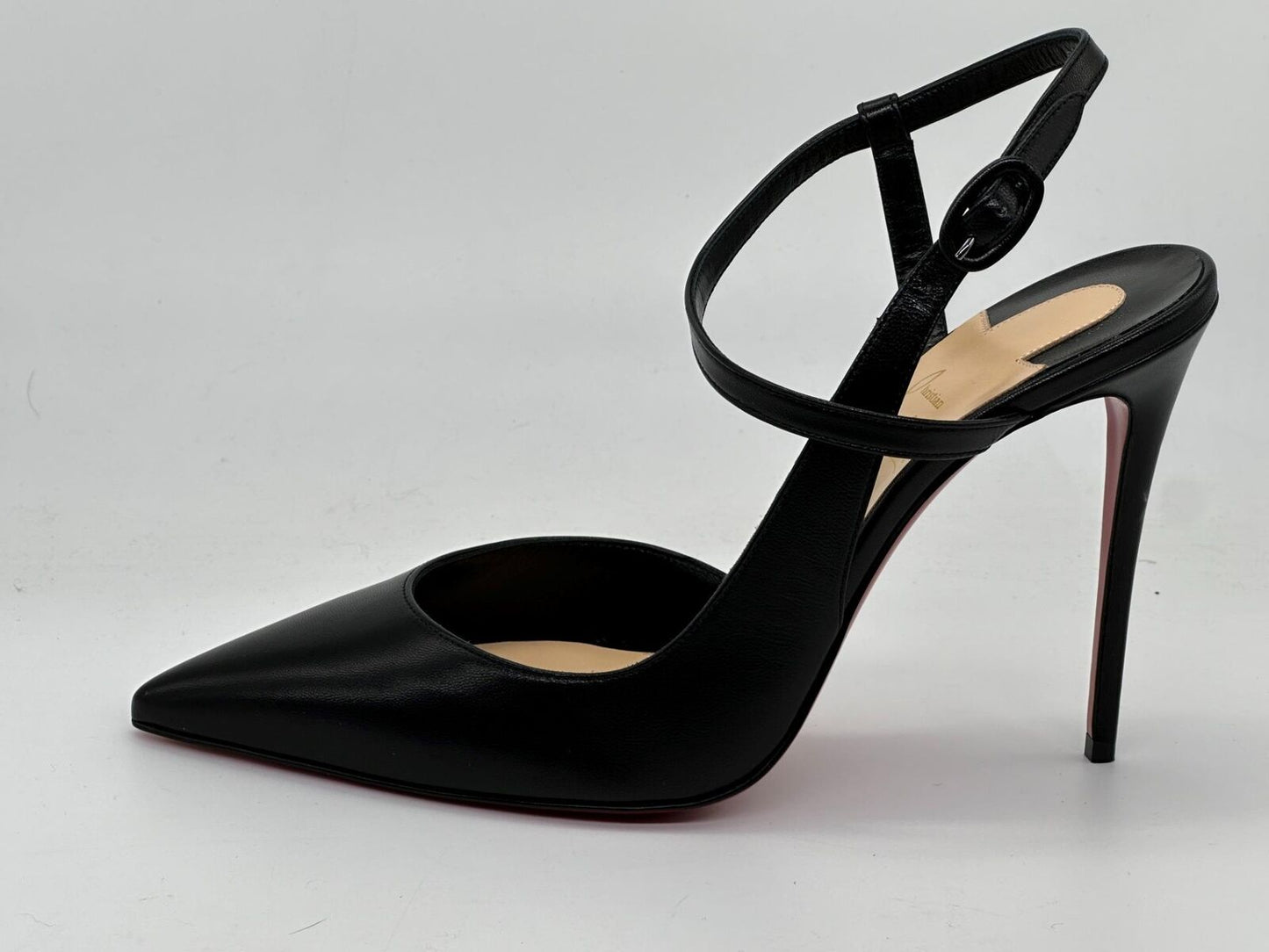 Christian Louboutin JENLOVE 100 Leather Ankle Strap Heels Pump Shoes Sandal $895