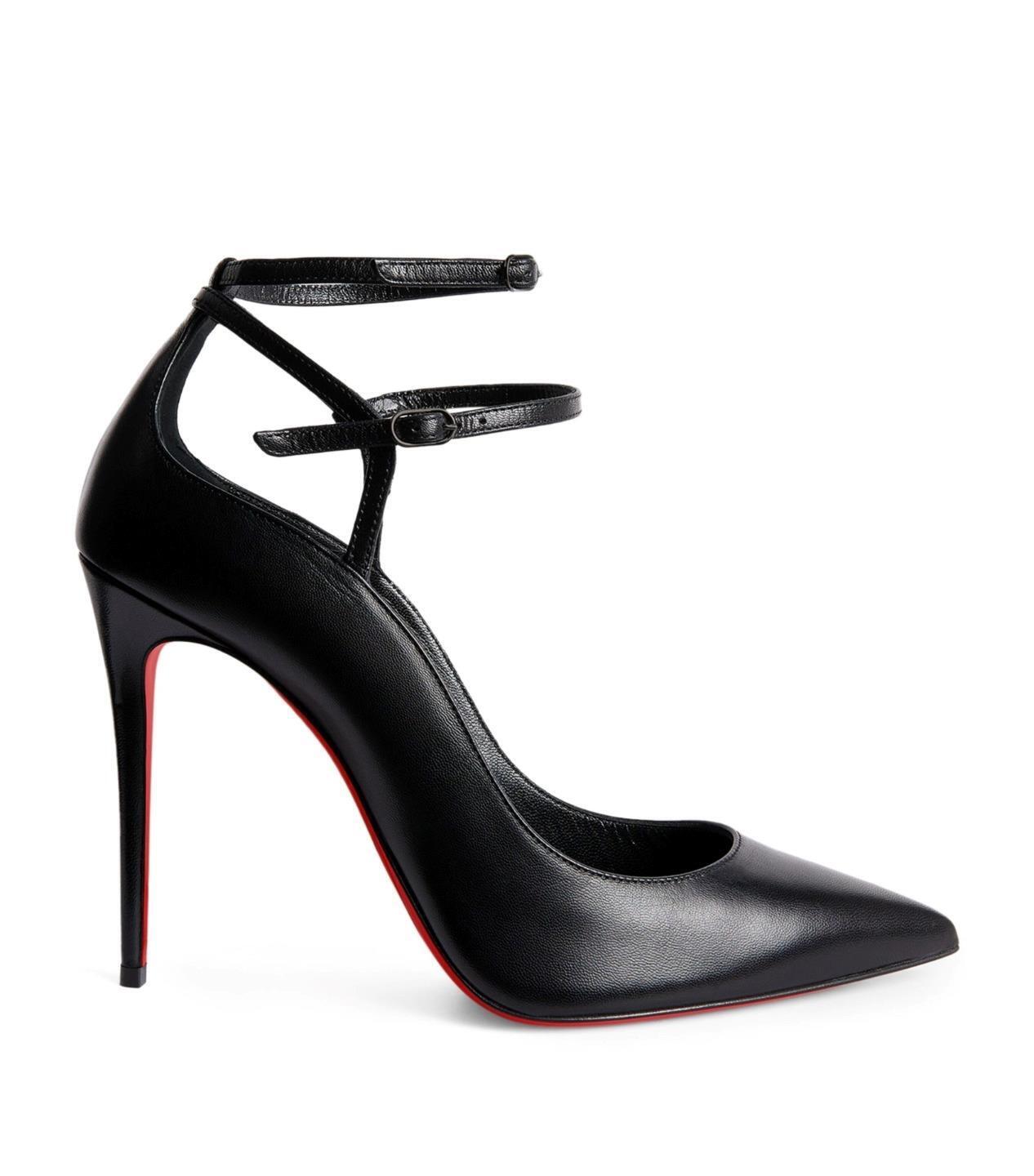 Christian Louboutin CONCLUSIVE 100 Double Ankle Strap Heels Pumps Shoes $1045