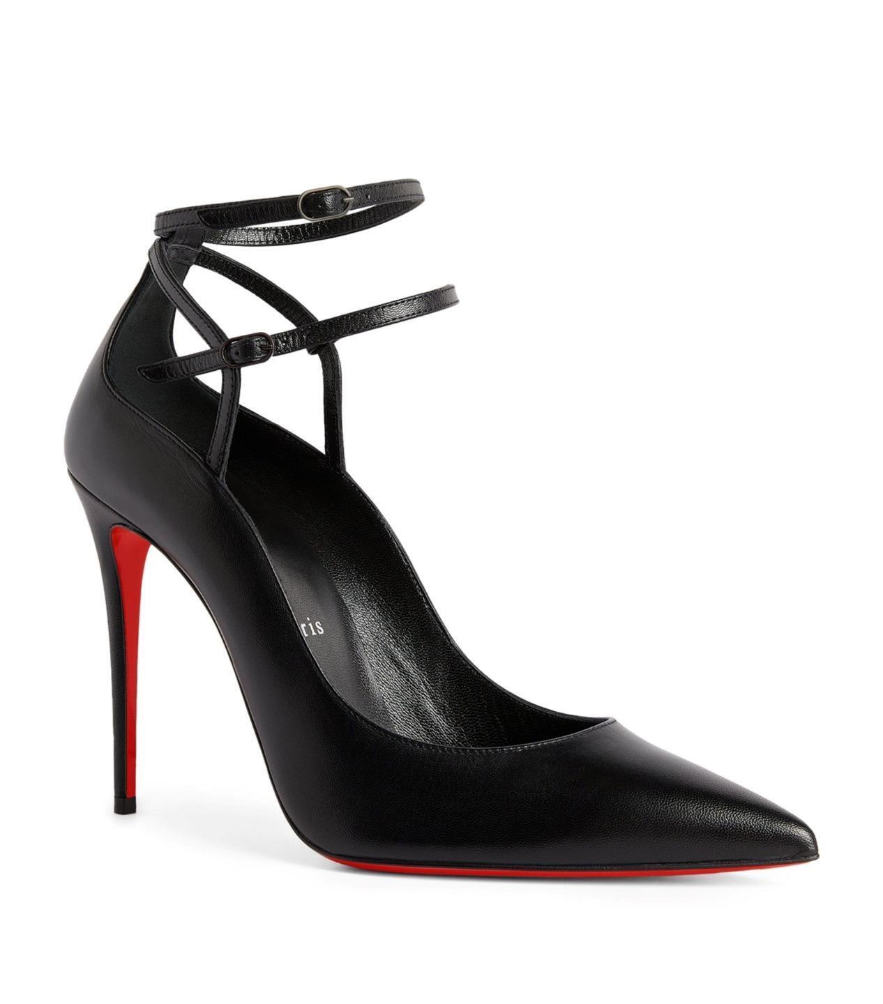 Christian Louboutin CONCLUSIVE 100 Double Ankle Strap Heels Pumps Shoes $1045