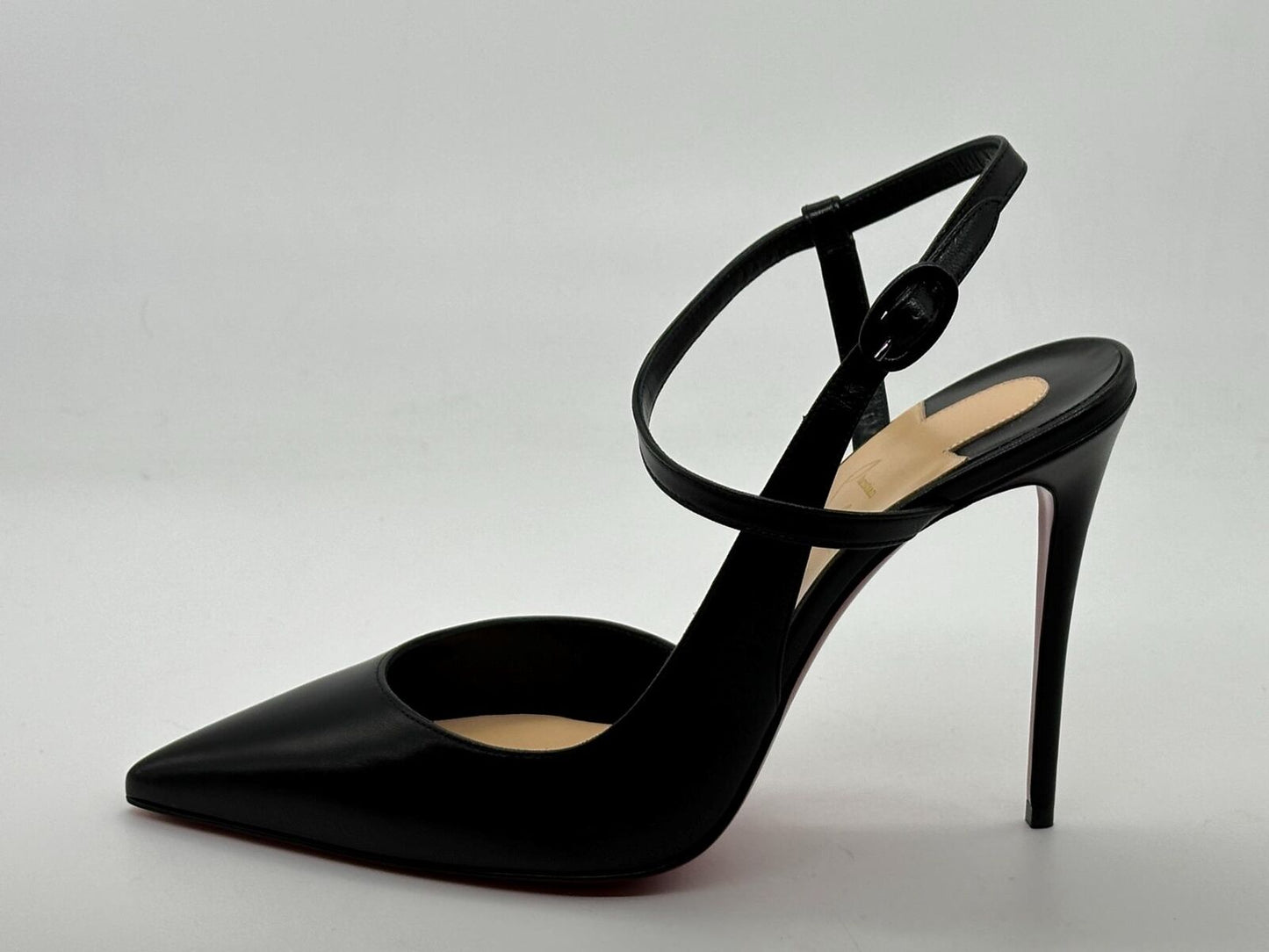 Christian Louboutin JENLOVE 100 Leather Ankle Strap Heels Pump Shoes Sandal $895