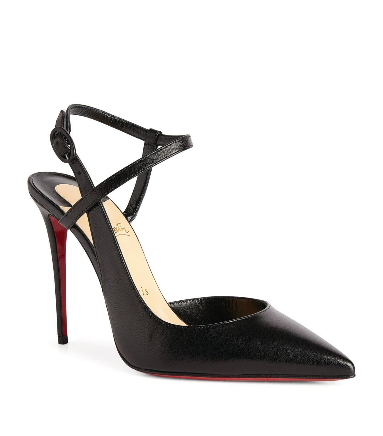 Christian Louboutin JENLOVE 100 Leather Ankle Strap Heels Pump Shoes Sandal $895