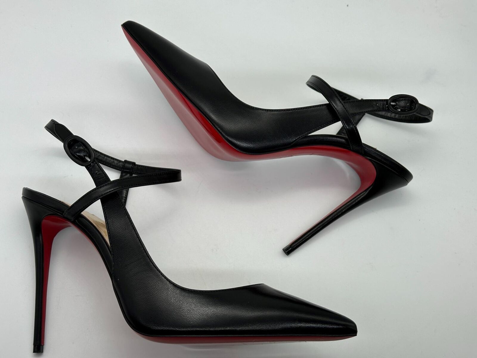 Christian Louboutin JENLOVE 100 Leather Ankle Strap Heels Pump Shoes Sandal $895