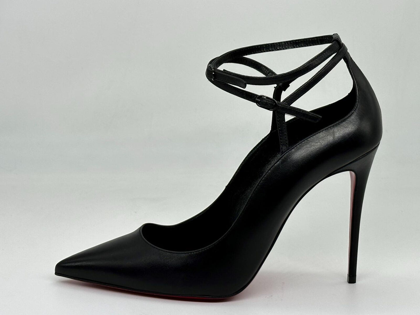 Christian Louboutin CONCLUSIVE 100 Double Ankle Strap Heels Pumps Shoes $1045