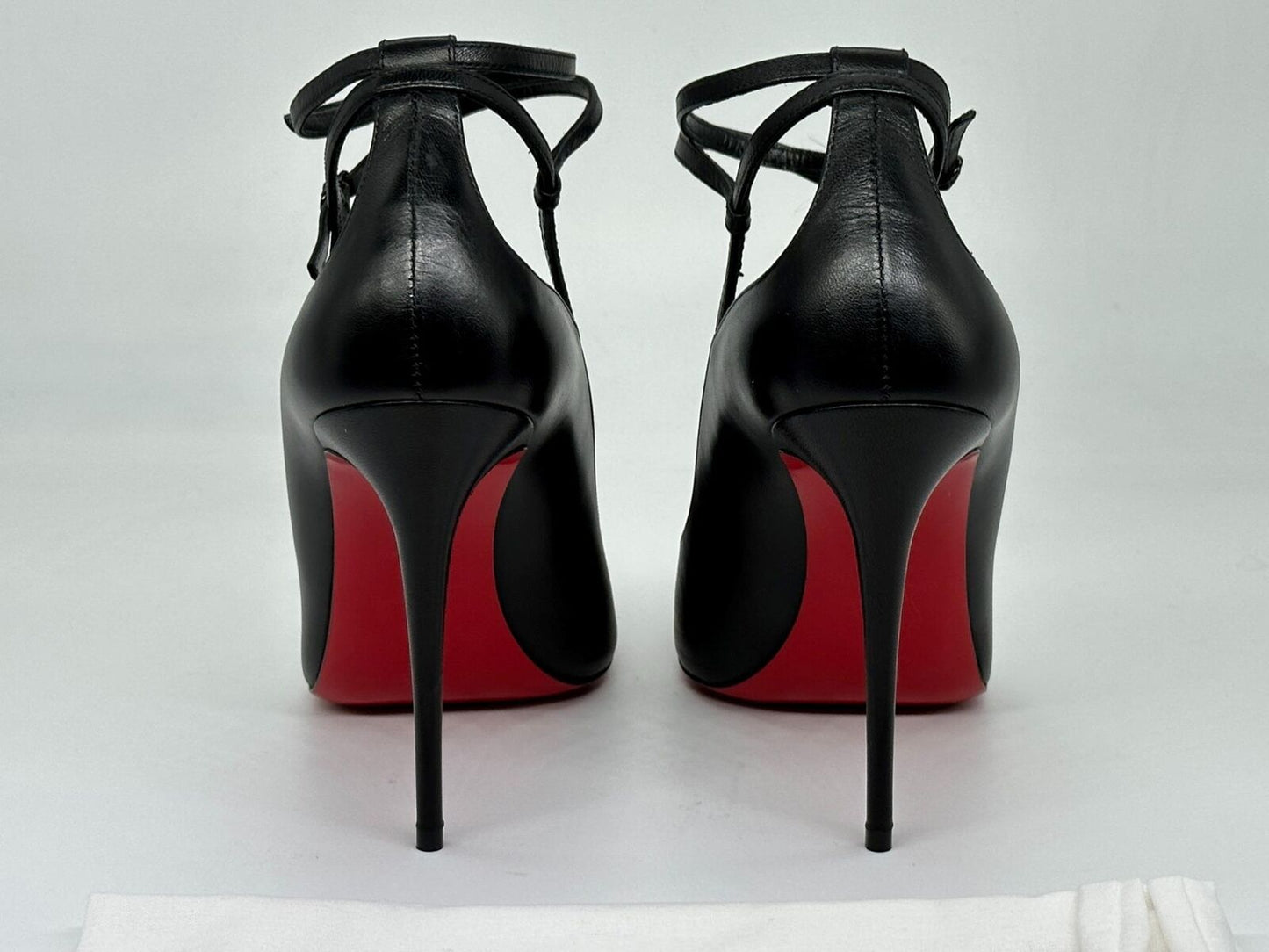 Christian Louboutin CONCLUSIVE 100 Double Ankle Strap Heels Pumps Shoes $1045