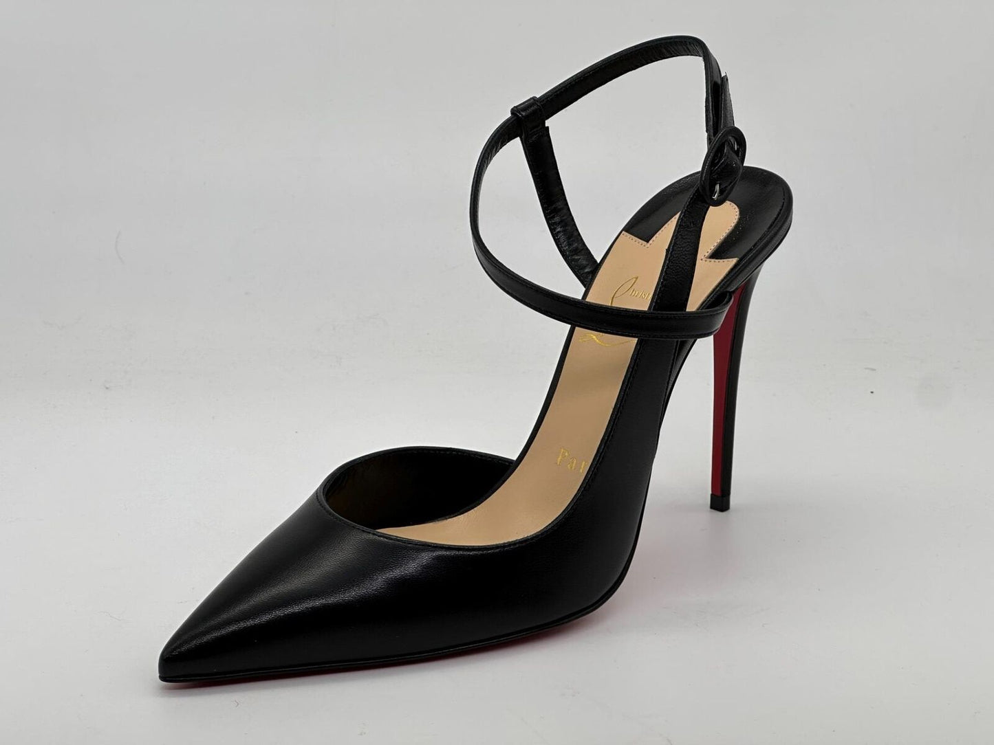 Christian Louboutin JENLOVE 100 Leather Ankle Strap Heels Pump Shoes Sandal $895