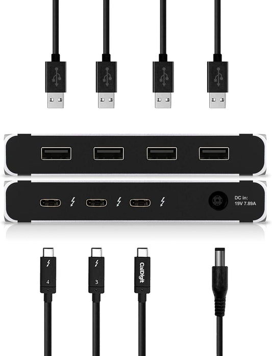 Thunderbolt 4 Element Hub - Universal Multi-Port Hub, 4X 4/USB4 Ports, USB 3.2 Gen2 10Gb/S Single Display up to 8K or Dual 4K 60Hz Displays, 60W Charging with 0.8M Cable