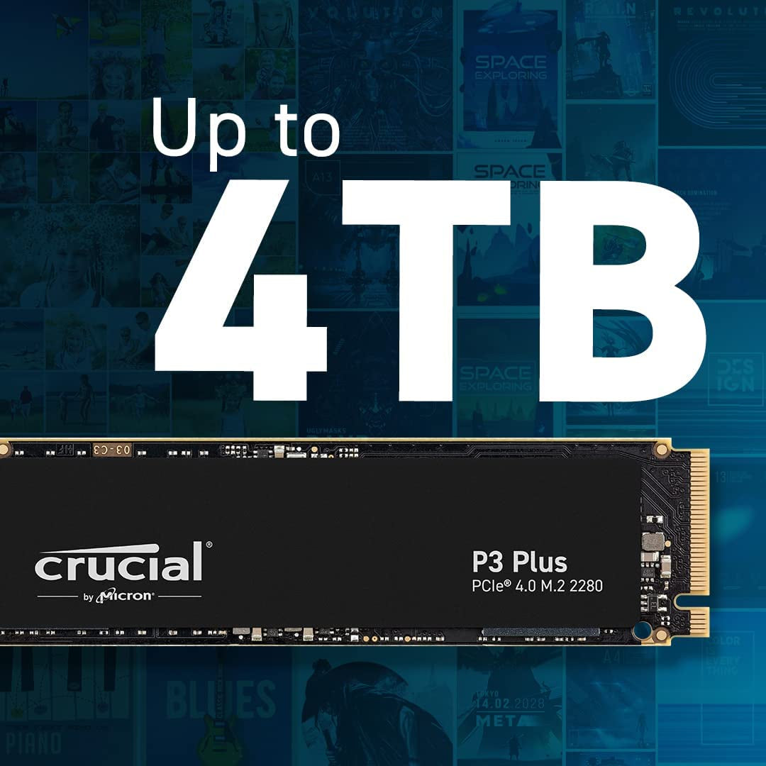 P3 plus 2TB Pcie Gen4 3D NAND Nvme M.2 SSD, up to 5000Mb/S - CT2000P3PSSD8