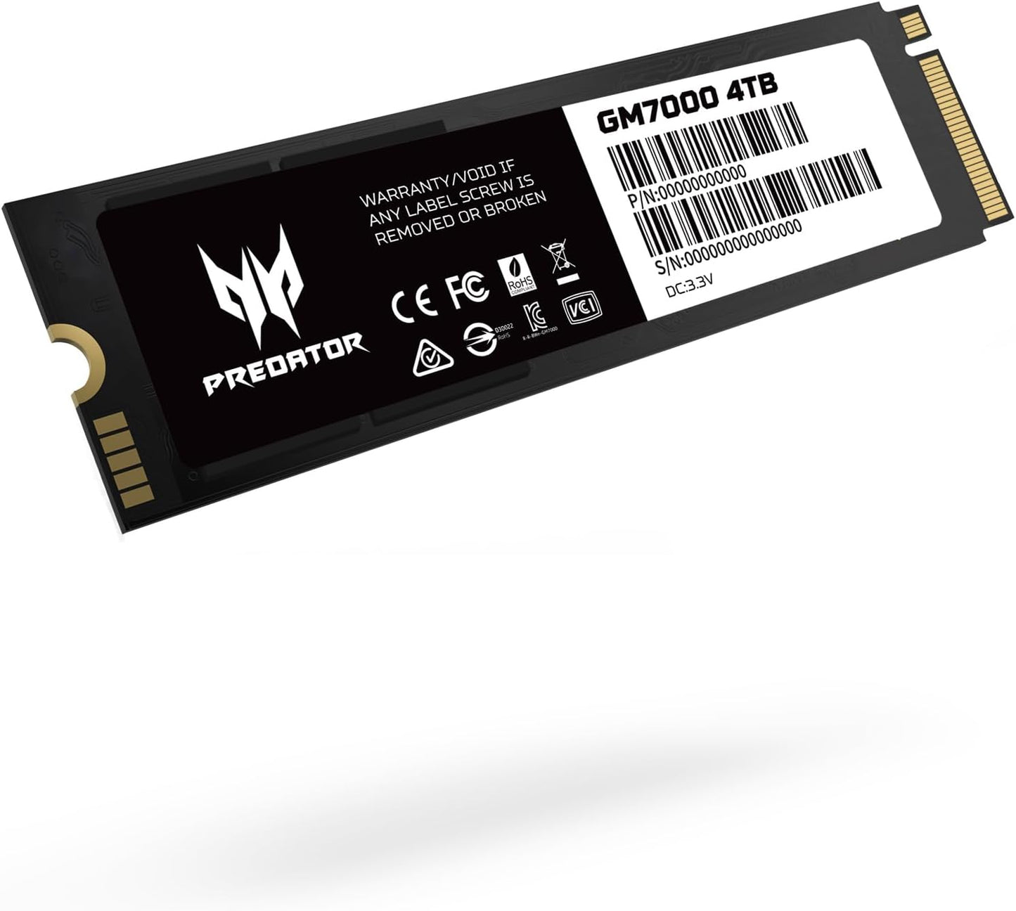 Predator GM7000 4TB Nvme Gen4 Gaming SSD, M.2 2280, Compatible with PS5, Pcie 4.0 Internal PC Solid State Hard Drive up to 7400Mb/S - BL.9BWWR.107