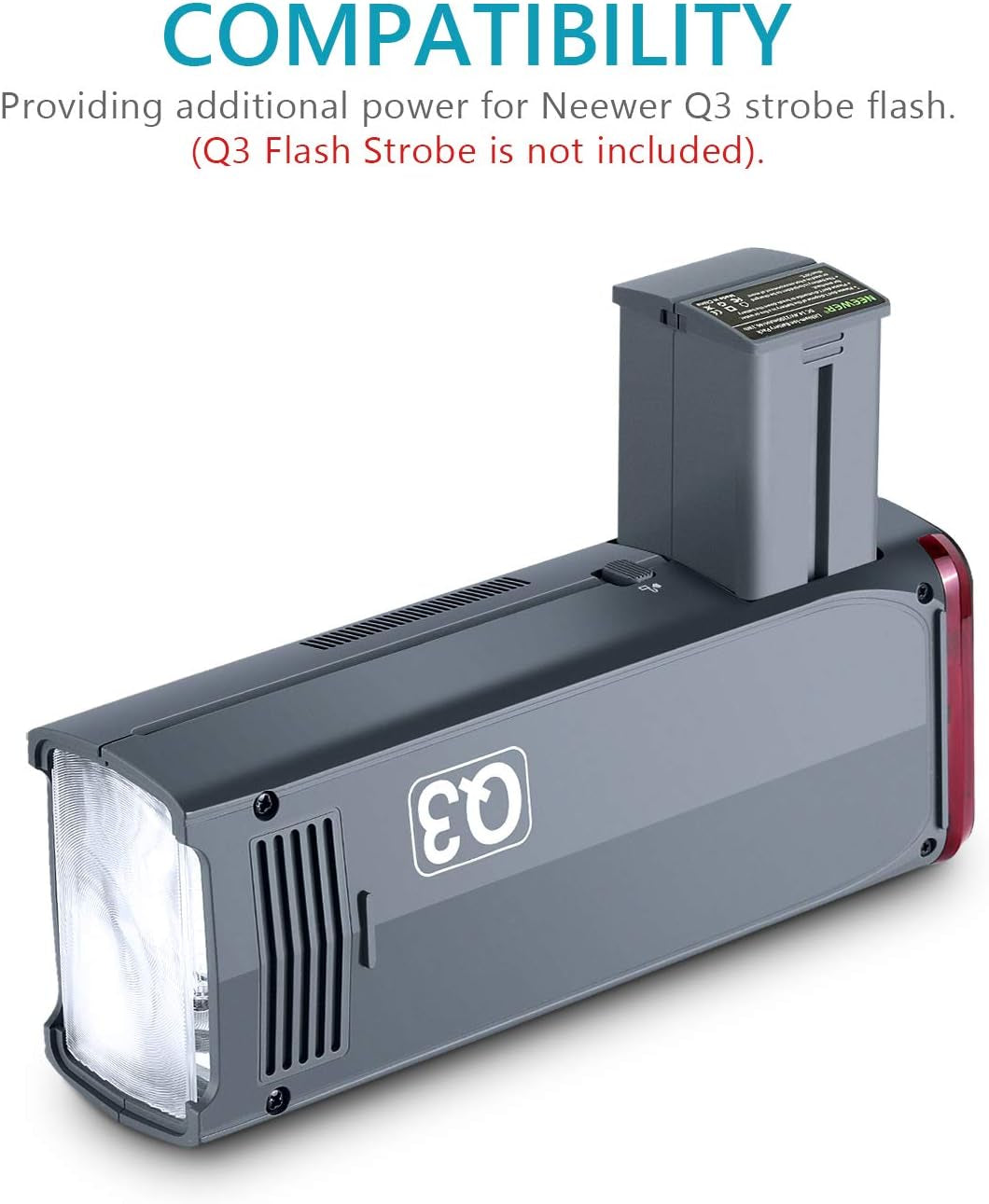 14.4 V 3200 Mah Li-Ion Rechargeable Flash Battery High Capacity Compatible Q3 and Q3 (2Nd Version) Flash Strobe