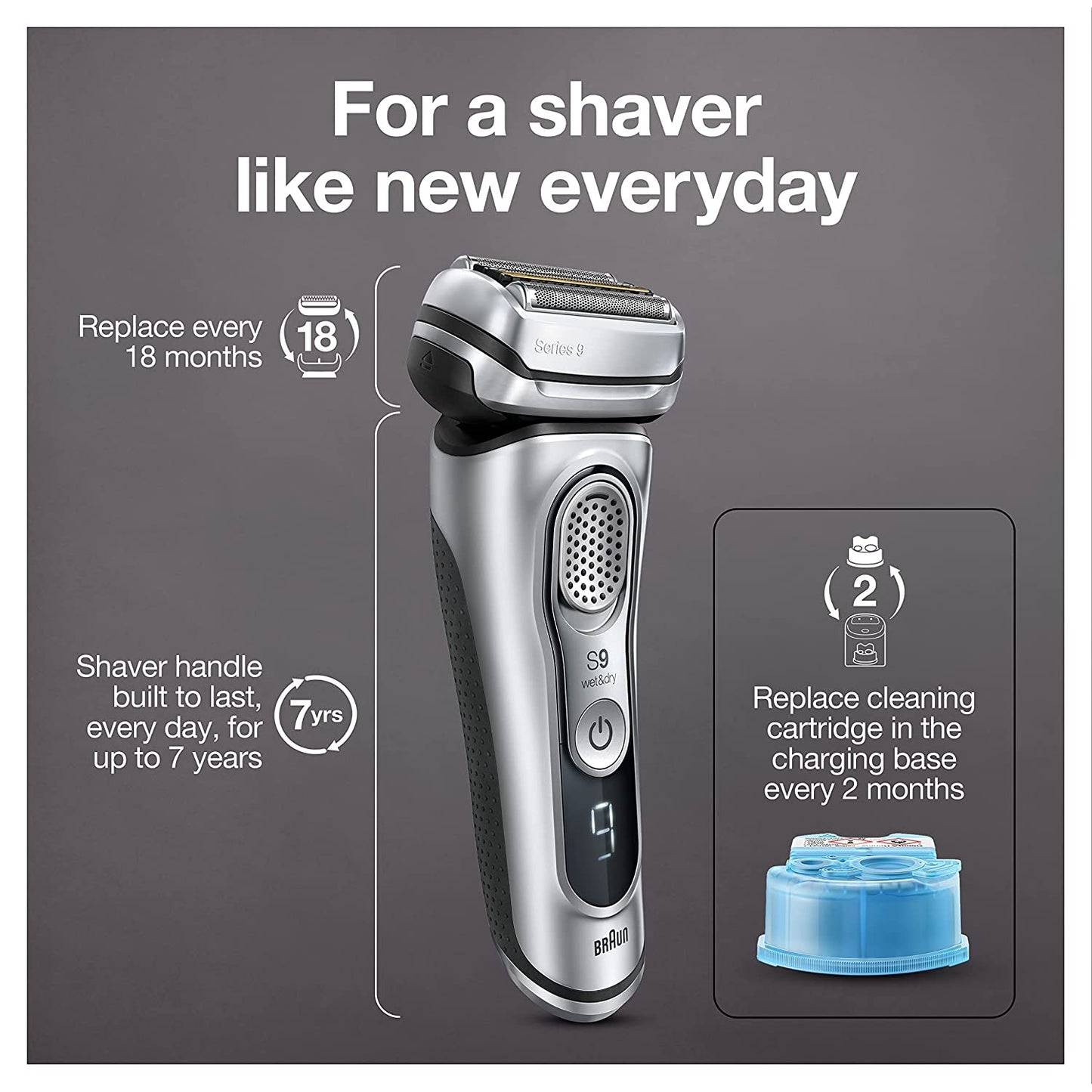 Series 9 9370Cc Rechargeable Wet & Dry Men'S Electric Shaver with Clean & Charge Station