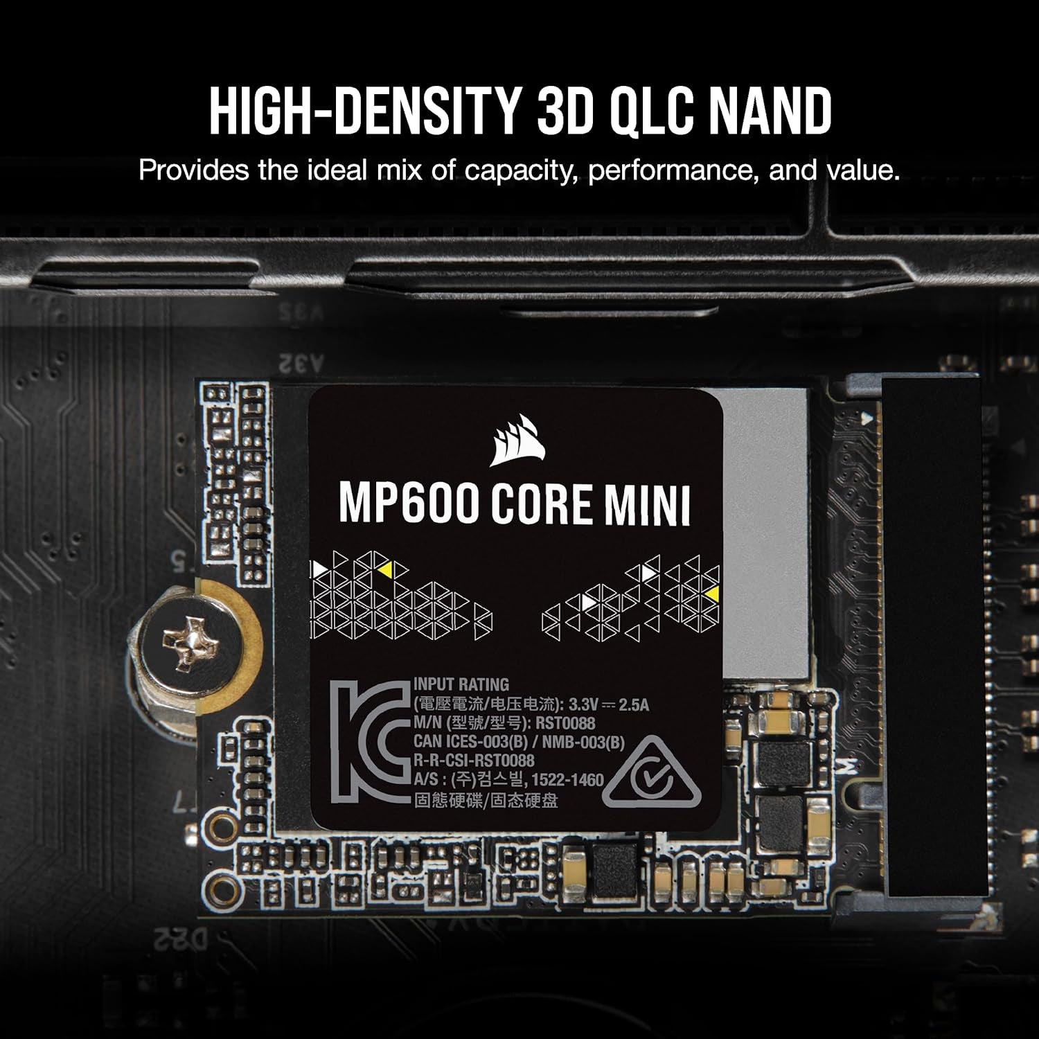 MP600 CORE Mini 2TB M.2 Nvme Pcie X4 Gen4 2 SSD – M.2 2230 – up to 5,000Mb/Sec Sequential Read – High-Density QLC NAND – Great for Steam Deck, ASUS ROG Ally, Microsoft Surface Pro – Black