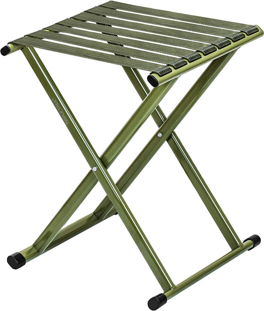 Folding Stool 17.8" Height Heavy Duty Camping Stool Outdoor Portable Chair Hold up to 600 Lbs for Walking Hiking Fishing