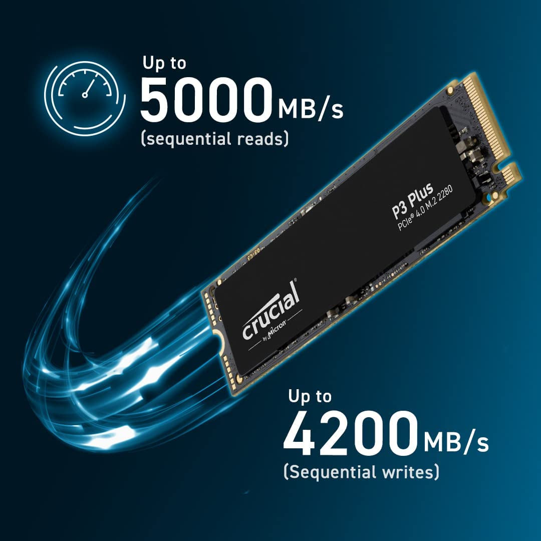 P3 plus 2TB Pcie Gen4 3D NAND Nvme M.2 SSD, up to 5000Mb/S - CT2000P3PSSD8