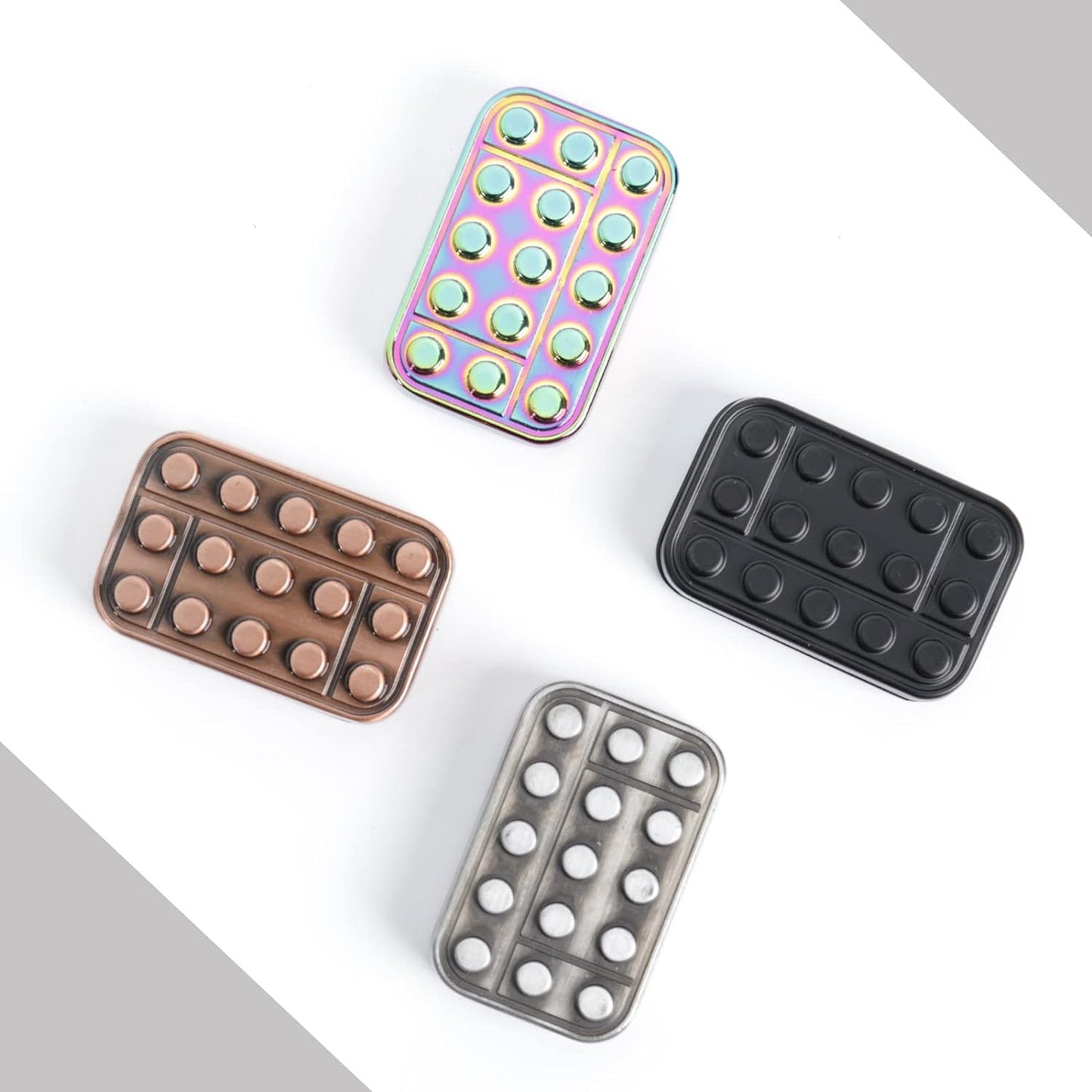 Metal Fidget Slider Magnetic Haptic Slider EDC Brick Blocks Haptic Fidget Toys Slider Toy for Adults Building Blocks - Multicolor