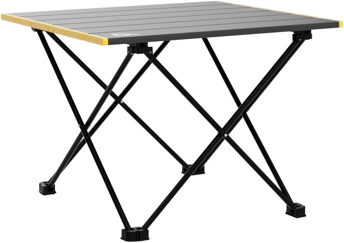 Ultralight Compact Camping Alu. Folding Table with Carry Bag, Two Size (Black - S)