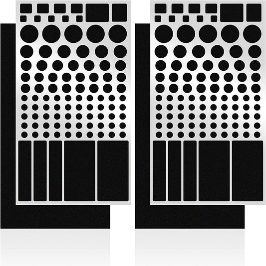 LED Light Blocking Stickers, Light Dimming LED Filters, (4 Sheets) Dimming Sheets for Routers, LED Covers Blackout, Dimming 80% ~ 100% of LED Lights (4Sheets = 2 Cut Out + 2 Uncut)