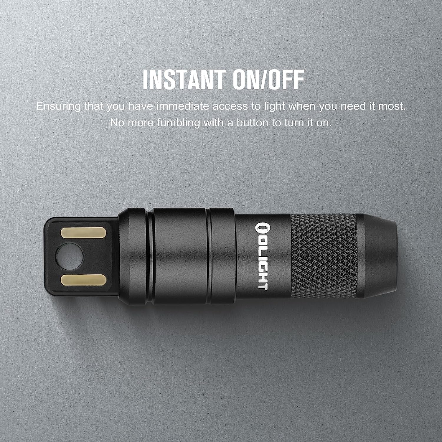 IMINI 2 EDC Rechargeable Keychain Flashlight, 50 Lumens Compact and Portable Mini Light, Tiny LED Keyring Lights with Built-In Battery Ideal for Everyday Carry and Emergencies (Black)