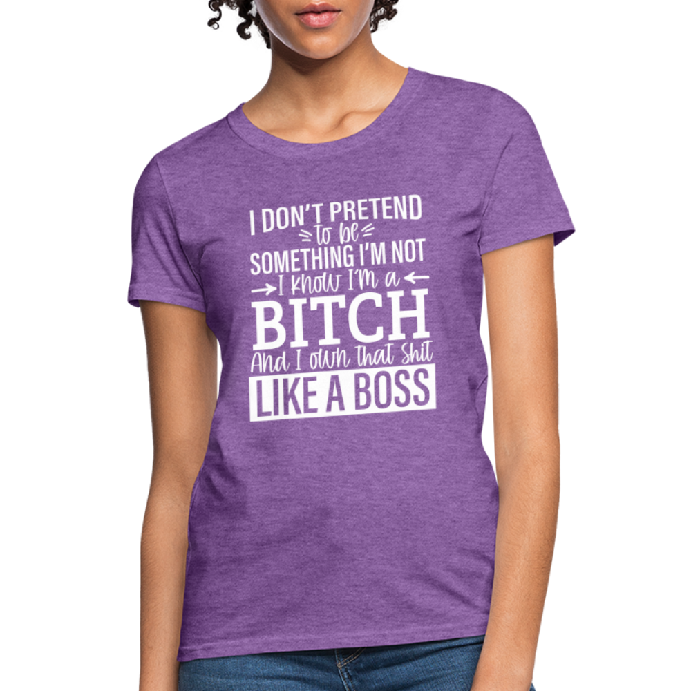 I'm a B*TCH and I Own that SH*T Girls Shirt - purple heather