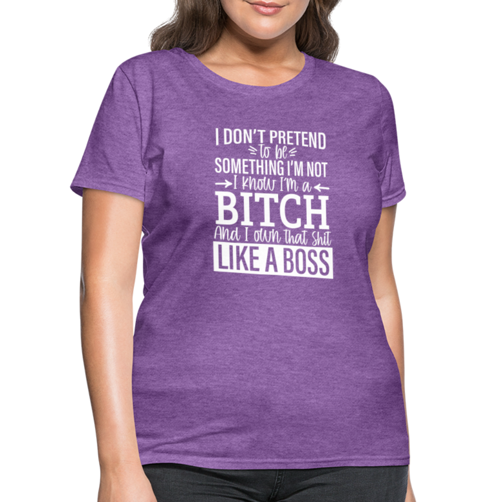 I'm a B*TCH and I Own that SH*T Girls Shirt - purple heather