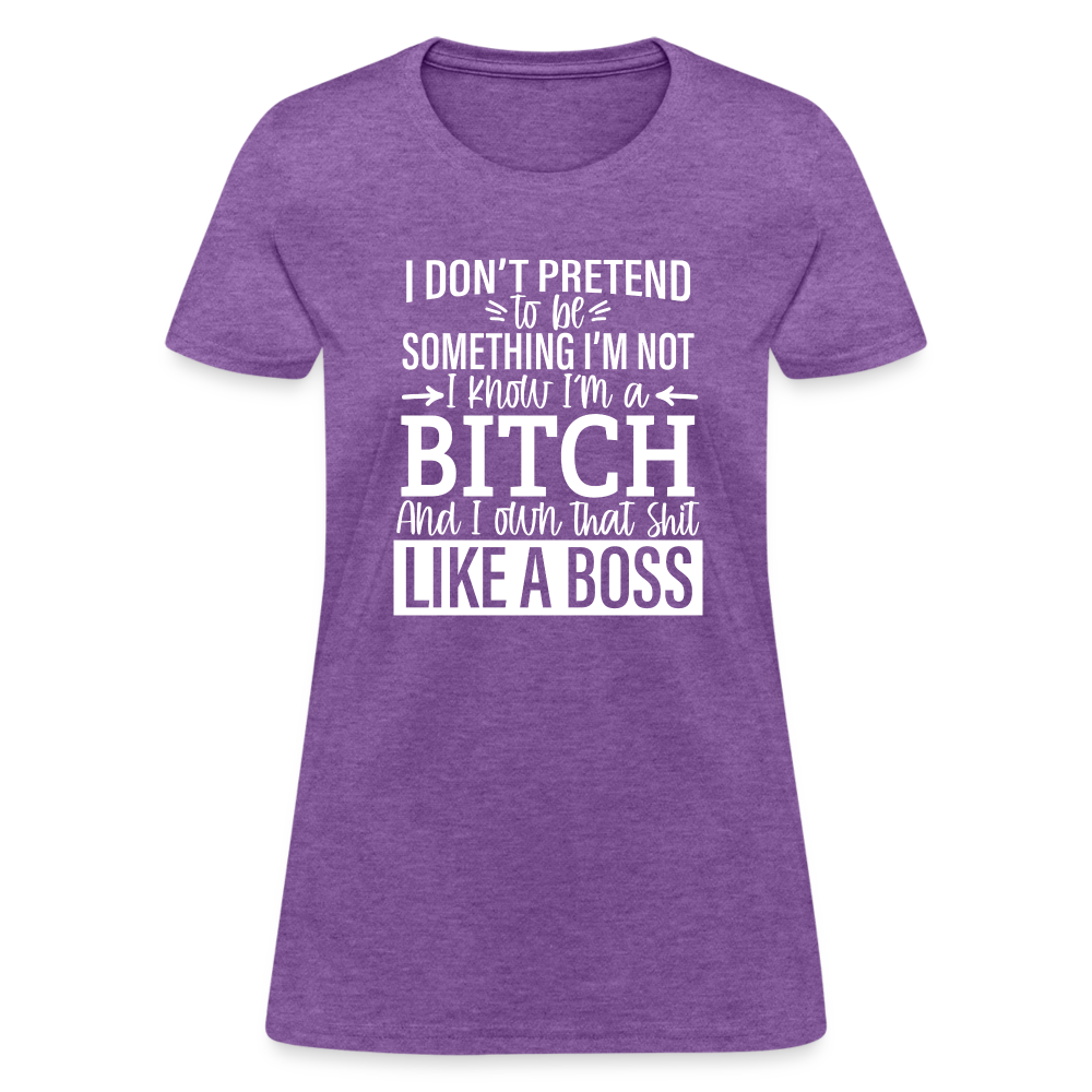 I'm a B*TCH and I Own that SH*T Girls Shirt - purple heather