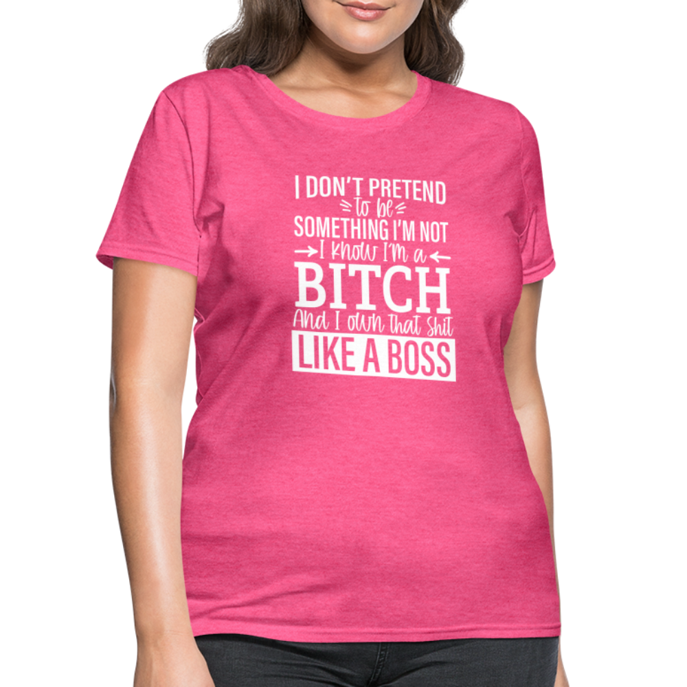 I'm a B*TCH and I Own that SH*T Girls Shirt - heather pink