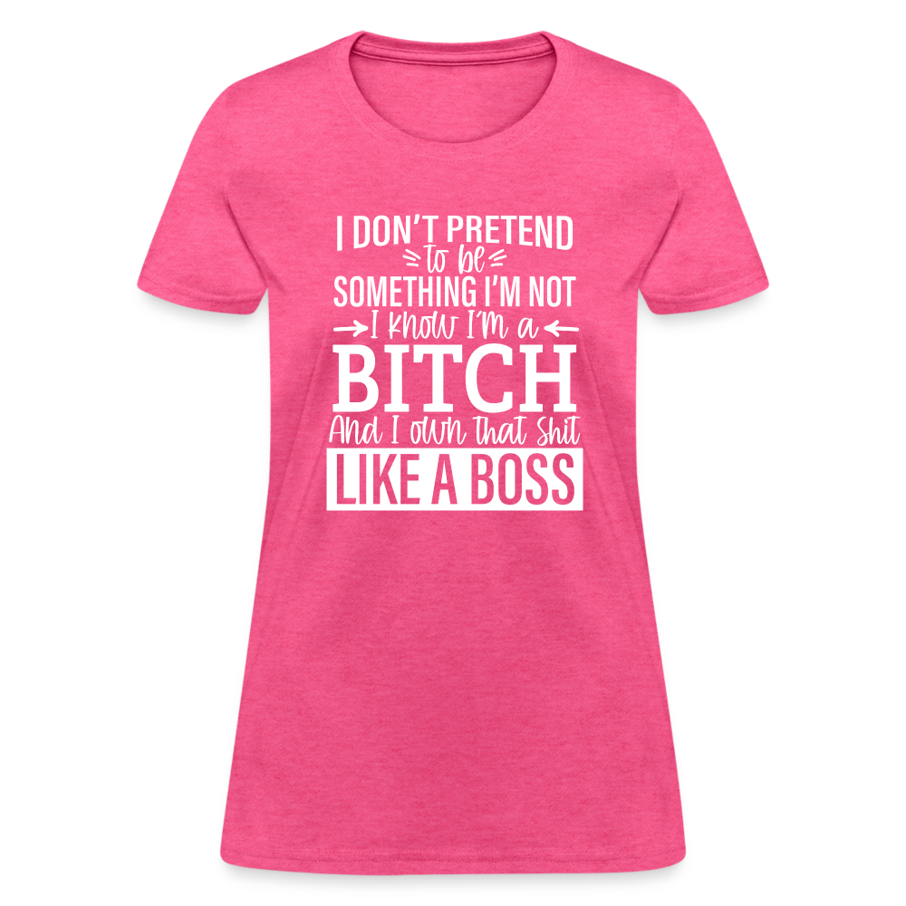 I'm a B*TCH and I Own that SH*T Girls Shirt - heather pink