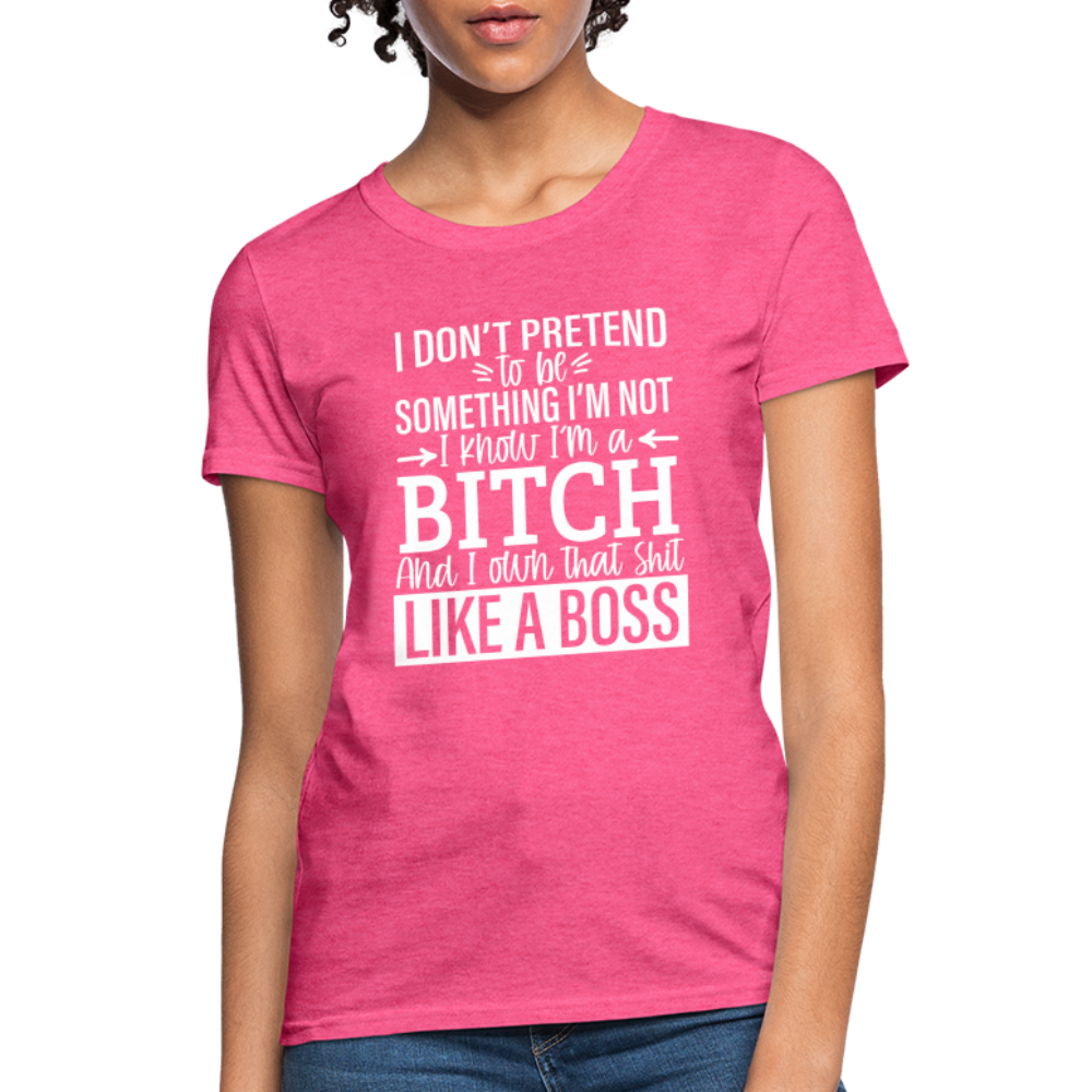 I'm a B*TCH and I Own that SH*T Girls Shirt - heather pink